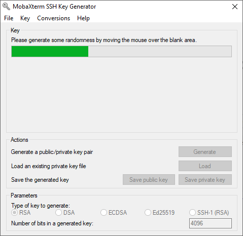 mobaxterm ssh key entropy