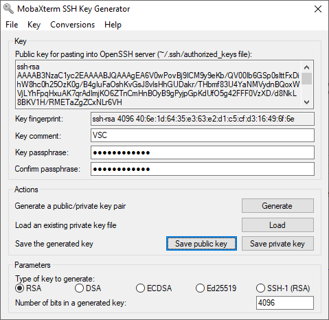 mobaxterm ssh key passphrase